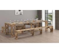 Panca Torquato, Set di 2 sedute per Tavolo da Pranzo, Panche allungabili, 290x25h45 cm, Acero