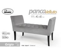 PANCA VELLUTO CLASSICA MODERNA SALOTTO CAMERA DA LETTO INGRESSO GRIGIO 1114062