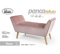 PANCA VELLUTO ROSA CLASSICA MODERNA CAMERA LETTO INGRESSO SALOTTO 1174060 cm