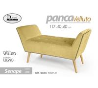 PANCA VELLUTO SENAPE CLASSICA MODERNA CAMERA LETTO INGRESSO SALOTTO 1174060cm
