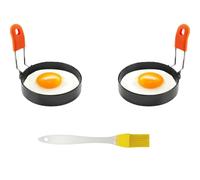 Pancake Form Egg Ring 2 pezzi Stainless Steel Pancake Moulds Fried Egg Moulds for the Pan Pancake Form Stainless Steel Non-Stick Egg Ring Stampi per uova fritte