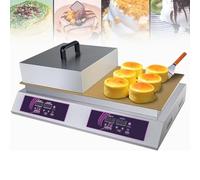Pancake Maker, macchina for soufflé antiaderente 60-240℃ Controllo della temperatura Muffin Maker elettrico in acciaio inox for cucina domestica Ristorante Panetteria Tempo libero Snack Bar(Doublehead