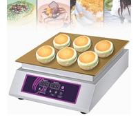 Pancake Maker, macchina for soufflé antiaderente 60-240℃ Controllo della temperatura Muffin Maker elettrico in acciaio inox for cucina domestica Ristorante Panetteria Tempo libero Snack Bar(Singlehead