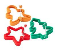 Pancake natalizio | anello per uova in silicone | Anello per albero di Natale a forma di stella di pan di a forma di | Creatore di frittelle antiaderente per friggere le uova