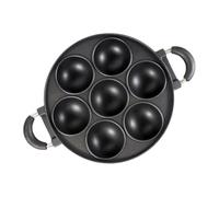 Pancake Pan | Panna Per Muffin Grande A 7 Tazze | Strumento Di Cottura Antiaderente | Padella Rotonda Pre-stagione Per Uova, Salsiccia, Biscotti, Cottura A Fornello O Falò, Pentole Rustiche Durevoli,