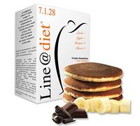PANCAKE PROTEICI Line@diet | 7 BANANA e CIOCCOLATO | comode monoporzioni | OLTRE il 60% di PROTEINE | preparato proteico per pancake e crêpes (Banana e Cioccolato, 7 Pancake)