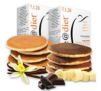 PANCAKE PROTEICI Line@diet | 7 CHOCO BANANA + 7 VANIGLIA | comode monoporzioni | OLTRE il 60% di PROTEINE | preparato proteico per pancake e crêpes