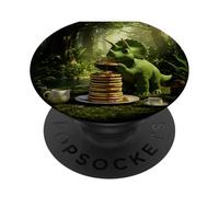 Pancakes Dinosaur Stacking Colazione nella giungla PopSockets PopGrip Adesivo