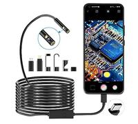 Pancellent 1920P Endoscopio a Serpente a Doppia Lente, Boroscopio di Tipo C, Fotocamera con 8 luci LED per smartphone Android e iOS, iPhone, iPad, Samsung (5 M)