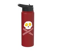 Pancetta e uova Cranio Colazione Cranio e ossa incrociate Stainless Steel Insulated Water Bottle