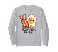 Pancetta E Uova sulle Piedi Divertente Cibo Pun Maglia a Manica