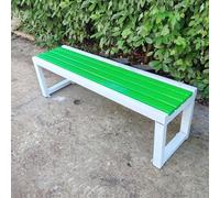 Panche da giardino da esterno, resistenti alle intemperie, in metallo, panche da bagno in plastica in legno, per parco, prato, patio, cortile, scuola, capacità 500 kg (M,100 cm)