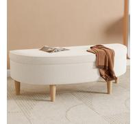 Panche imbottite, panche da letto, pouf semicircolare, a forma di panchina per camera da letto, panche per pianoforte, panche per sala da pranzo con vano portaoggetti, gambe in legno, finto tessuto