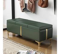Panche imbottiti per camera da letto - Moderna panca in pelle con gambe in metallo e cerniera di sicurezza - Pouf multifunzionale per camera da letto, soggiorno, ingresso