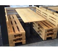 Panche in legno 120x50 h 45 con Pallet Bancali EUR EPAL NUOVO e schienale