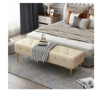 Panche punta letto Panca Imbottita capitonnè con Sedile Imbottito, Poggiapiedi Poggiapiedi con Robusta Gamba in Metallo, Panca in Pelle for Ingresso Camera da Letto Soggiorno Decorativo(Beige,100*40*4