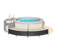 vidaXL Panche Vasca Idromassaggio con Cuscini 2pz in Polyrattan Nero, Panca per casca idromassaggio con Cuscino, Panca in polyrattan, Panca da Giardino