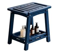 Panchetta da Doccia in Plastica, Sgabello Interno Per Doccia con Mensola Portaoggetti, Poltrona da Bagno Spa per Bagno, Seduta o Organizer per Soggiorno(Blue,L42cm/16.5in)