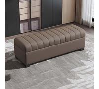 Panchetta imbottita con contenitore, panca da camera da letto con spazio contenitivo, panca da ingresso, sgabello in legno e pelle con vano interno - Adatta a diversi ambienti(C,120cm/47.2in)