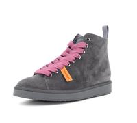 PANCHIC Polacchino Donna P01 in Suede Foderato in Faux Fur Antracite Brown Rose (37)