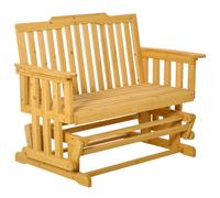 Panchina 2 Posti a Dondolo da Giardino 124x76x95 cm in Legno