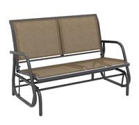 Panchina a Dondolo da Giardino a 2 Posti 120x70x85cm Marrone Chiaro