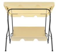 Panchina a Dondolo da Giardino Bianco Crema 170x110x153 cm
