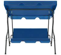 Panchina a Dondolo da Giardino Blu Scuro 170x110x153 cm Tessuto