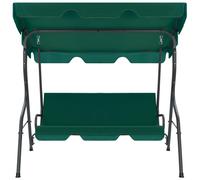 Panchina a Dondolo da Giardino Verde 170x110x153 cm in Tessuto