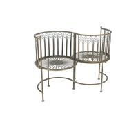 Panchina a due posti in ferro verde modello love doppio amore formato S esterno