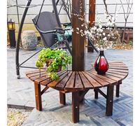 Panchina Avvolgente da Esterno in Legno massello, Portata 800 libbre, Forma semicircolare Curva per Giardino, Cortile, Veranda, Prato, Patio (Size_Name Semicerchio)