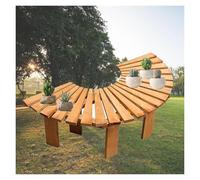 Panchina Avvolgente For Alberi, Sedia Da Parco In Legno, Portafiori Semicircolare, For Giardino, Cortile, Veranda, Prato, Balcone(Color 2)