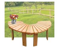 Panchina Avvolgente For Esterni, Panchina In Legno For Parco, Supporto For Piante Semicircolare, For Giardino, Cortile, Portico, Prato(Color 2)