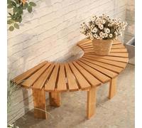 Panchina curva in legno rustico, resistente alle intemperie per patio, giardino e parco, perfetta per rilassarsi e incontri sociali