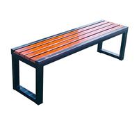 Panchina da balcone per 2 piccole sedie da giardino da esterno con finitura in legno e plastica, telaio in acciaio zincato, perfetta per balconi, terrazze e prati (nero e marrone, 80 x 40 x 45 cm)