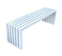 Panchina da Esterno 2 Posti Resistenti Alle Intemperie Panca da Parco in Acciaio Zincato Panca da Esterno per Scuole, Parchi, Aree Panoramiche, Strade 9 Colori(White,150x40x45cm)