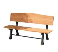 Panchina da Esterno 2 Posti Sedia da Parco In Legno Massello Telaio In Alluminio Pressofuso Panchina per Il Tempo Libero da Balcone Piedi Fissi Elevata Capacità Portante(Brass,1.5m)