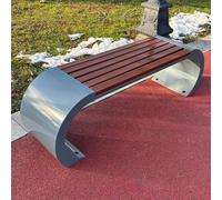 Panchina da Esterno 2 Posti Senza Schienale Panchina Parco in Metallo Resistente Alle Intemperie per Giardino Terrazza Scuola Fermata Autobus Montaggio Non Richiesto(Gray,150x40x45cm)