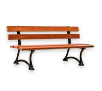 Panchina da esterno 3 posti 150x58xH72 cm giardino parco in ghisa e doghe in legno Park Maxi