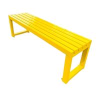 Panchina da Esterno 3 Posti per Balcone,Senza Schienale, Resistente Alle Intemperie,Panca da Giardin In Metallo Panchina Moderna per Cortile, Terrazzo e Giardino Portata 400 kg(Yellow,100*40*45cm)