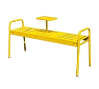 Panchina da Esterno con Tavolino Centrale Integrato Panchina da Giardino 2 Posti Panca da Esterno Resistente Alle Intemperie per uso Esterno e Interno(Yellow)