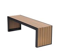 Panchina da Esterno Giardino Acciaio Inossidabile Legno Plastica Panchine del Parco Seduta Larga 45° Design d'angolo Ciglio Della Strada Panchine Pubbliche Portata 500kg(Black)