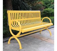 Panchina da Esterno Giardino Acciaio Stampaggio Monoblocco Panche del Parco Rinforzo di Base Panchina di Sosta a Bordo Strada Elevata Capacità Portante per Terrazzo, Esterno, Giardino(Yellow,1.5m)
