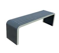 Panchina da esterno in acciaio zincato resistente alle intemperie, 150 cm, panca da giardino per cortile, balcone e patio, elegante design grigio per parchi e giardini