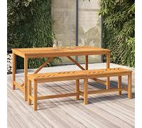 Panchina da esterno in legno massello, 80 cm, design elegante, telaio stabile, costruita per giardino e terrazza, con legno per una lunga durata (150 x 35 x 45 cm)