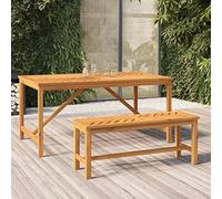 Panchina da esterno in legno massello, 80 cm, design elegante, telaio stabile, costruita per giardino e terrazza, con legno per una lunga durata (110 x 35 x 45 cm)