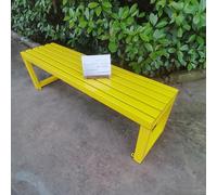 Panchina da esterno in metallo resistente alle intemperie, facile da montare, 99,1 cm, panca da giardino per tutte le stagioni, panca da giardino gialla 100 cm, mobili da esterno