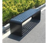 Panchina da esterno in metallo senza schienale, panchina da parco in ferro battuto ad alta resistenza, resistente alle intemperie, per giardino e patio(Black-2pcs,130cm/51.1in)