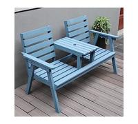 Panchina da esterno Panca da Giardino for Esterni con Schienale e Tavolo Centrale, Panca in Legno a Doppio Sedile for Portico del Patio Balcone sul Cortile, Facile da Montare, 4 Colori Panca da giardi