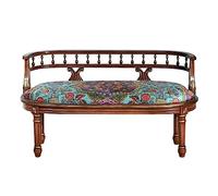 Panchina da esterno Panca in Stile Rustico Americano, Sedia for Il Tempo Libero da Soggiorno con Balcone a 2 Posti con Schienale e Cuscino, Poltrona da Divano con Struttura in Legno Vintage da 47,2" P